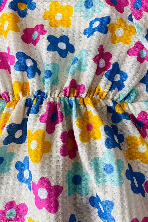 Shop Floral printed short sleeve top & shorts 2pc girls sets XCH04023 (A9S2)